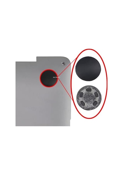 Macbook Alt Kapak Ayak Lastiği Rubber Feet Seti Macbook Air 13 İnç & Macbook Pro 13 İnç Uyumlu, Kaymaz Plastik Pabuç Yedek Ayaklar Siyah