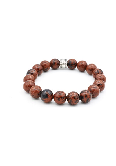 Hakiki Doğal Mahogany Obsidyen Taşı Bileklik 003 Kahverengi