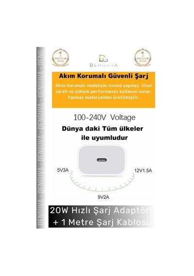 Şarjadaptör 20w Hızlı Şarj Adaptör Seti Lightning Data Type C Kablosu 7 8 X 11 12 13 14 15 Plus Pro