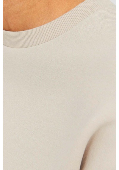 Jack & Jones Jjebradley Sweat Crew Bej Erkek Sweatshirt Bej