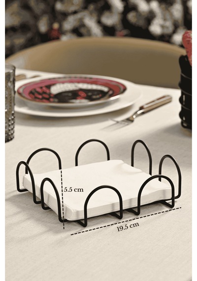 Mat Siyah 18 Cm Peçetelik Büyük Boy Peçete Standı Kafe Restoran Otel Paslanmaz Metal