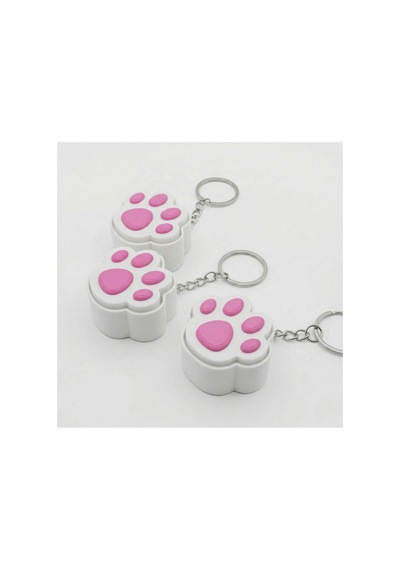 Kedi Patisi Stres Attırıcı Fidget Anahtarlık - Pembe Ve Beyaz Özel Tasarım Beyaz