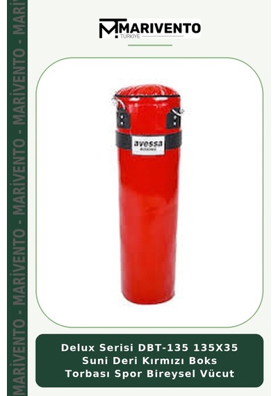 Delux Serisi Dbt-135 135x35 Suni Deri Kırmızı Boks Torbası Spor Bireysel Vücut