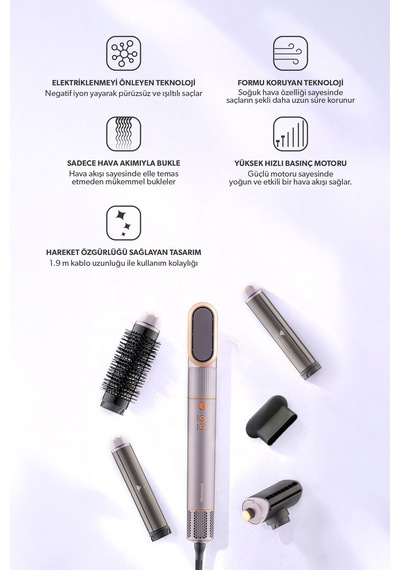 Homend Hairmony 4606h Plus Saç Kurutma ve Şekillendirme Seti Mor