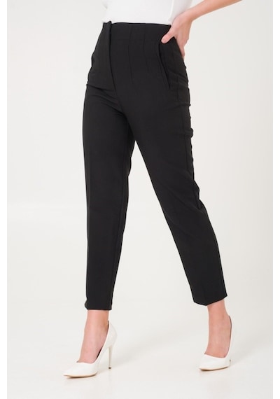 Lavajeans Kadın Siyah Yüksek Bel Pensli Kumaş Pantolon Siyah