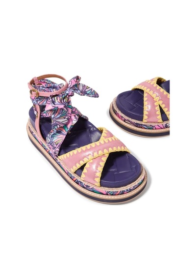 Kurt Geiger Orson Cross Scarf %100 Süet Lüks Tasarım Düz Kadın Sandalet Çok Renkli