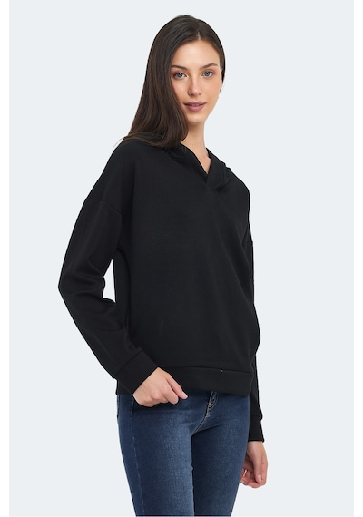 Slazenger Kenzıe I Kadın Kapüşonlu Siyah Sweatshirt Siyah