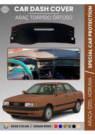 Audi 80 1986-1996 Torpido Örtüsü Ön Göğüs Koruma Torpido Koruma Araca Özel Kaymaz Kolay Montaj Kahverengi