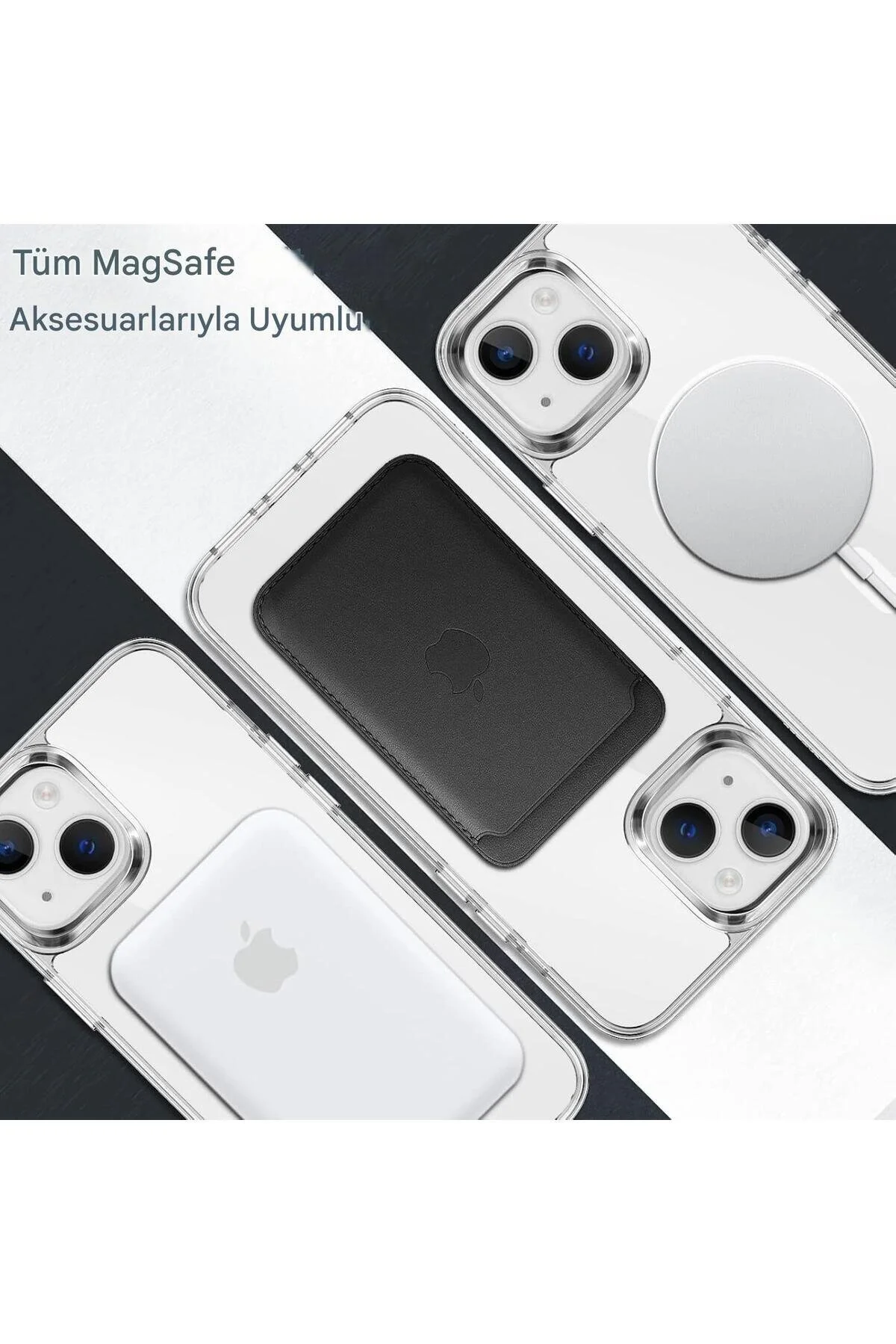 Apple Uyumlu iPhone 15 Şeffaf Magsafe Kılıf Şeffaf