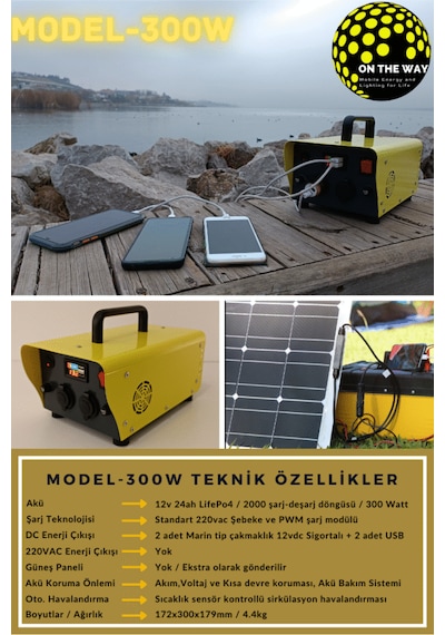 300w Taşınabilir Güç İstasyonu Lifepo4 Bataryalı Solar Jeneratör