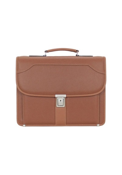 Case Club Notebook Laptop Evrak Çantası 15.6'inç 5 Bölmeli Su Geçirmez Omuz Askılı Taba