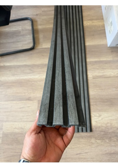 Polimer Grey Duvar Ofis Tv Arkası Koridor Dekoratif Panel 5 Adet 55 Cm