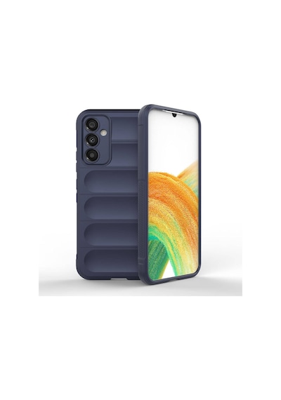 Galaxy Uyumlu A34 Kılıf Kamera Korumalı Esnek Silikon Parmak Şeritli Pazarplus Siyah
