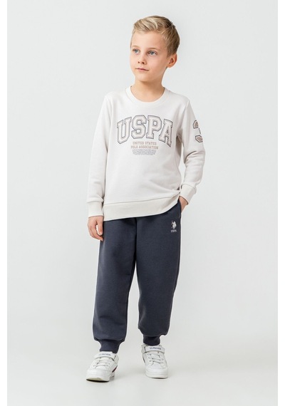 U.S. Polo Assn. Erkek Çocuk Baskılı Beyaz Uzun Kol Eşofman Takımı Us2620-c-v2 Us2620-c-v2