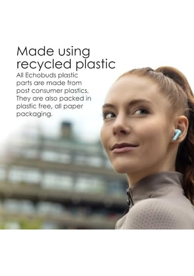 Boompods Echobuds Gerçek Kablosuz Kulaklık - Dahili Mikrofonlu Bluetooth Kulak Tomurcukları, 19 Saat