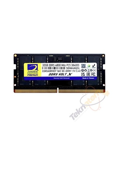 Twınmos 32gb Ddr5 4800mhz Cl40 Notebook Ram Volt X Tmd532gb4800s40