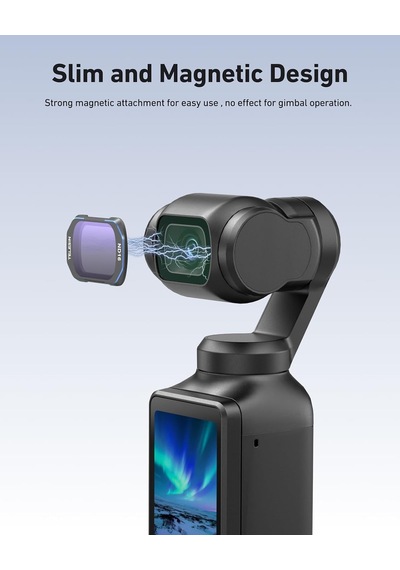 Telesın Nd16/32/64/256 Filtreler, Djı Osmo Pocket 4/3 & Xtra Muse İle Uyumlu Manyetik Sabitlemeli Polarize Nötr Yoğunluk Filtresi
