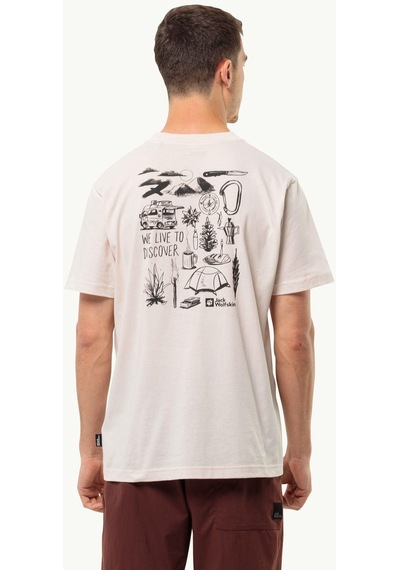 Jack Wolfskin Discover T M Erkek T-shirt-28373-krem Krem