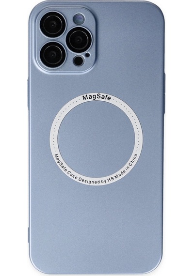 Apple Uyumlu iPhone 12 Pro Kılıf Jack Magneticsafe Lens Silikon Sierra Mavi/
