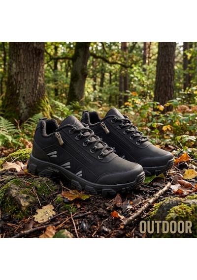Wanderfull Trekking Siyah Erkek Outdoor Fermuarlı Ayakkabı 36-45