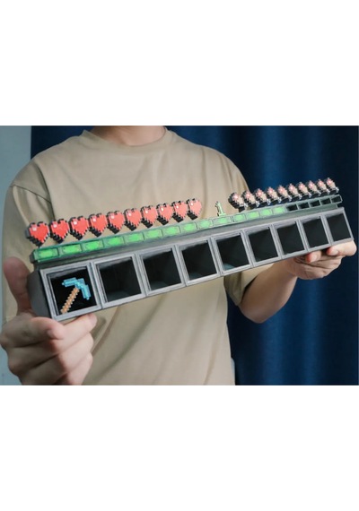 Minecraft Inventory Envanter Figür Kutu / Mini Elmas Kazma, Can Barları Dahil.
