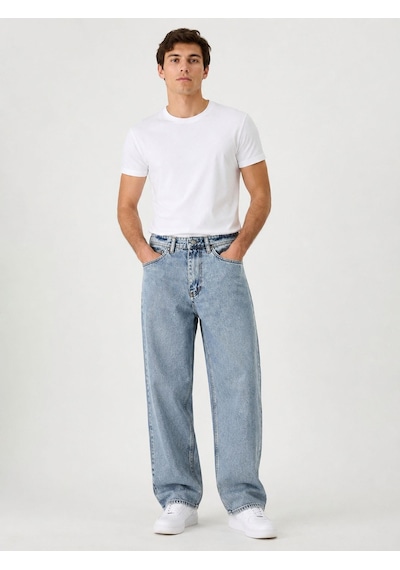 Classics Men Black Wood Denim Erkek Baggy Jean Pantolon 7748 Buz Mavi