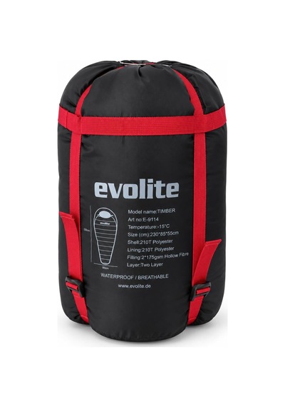 Evolite Timber -15 C Uyku Tulumu - Kırmızı Sol