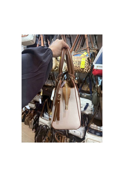 Miami Polo Club Orijinal Kadın Gold Detaylı El Ve Omuz Çantası Uzun Askısı Mevcuttur En 24 Cm Boy 24 Cm Krem - Vizon