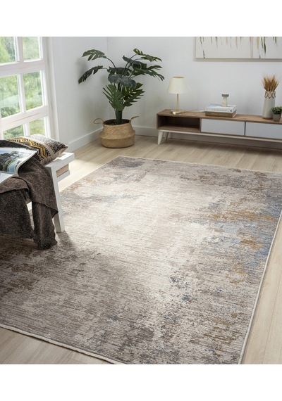 Mariesse Home Vintage Eskitme Desenli Makine Dokuma Salon Oturma Odası Halısı 10206 Mavi