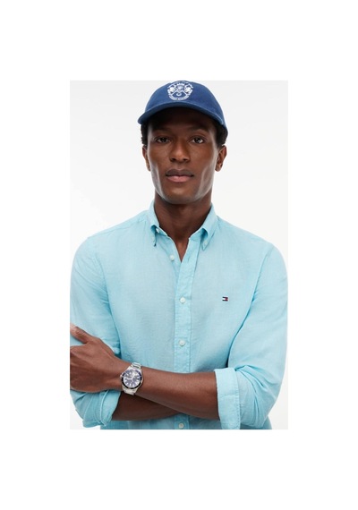 Tommy Hilfiger Pıgment Dyed Lı Solı Erkek Gömlek-16290 Csr Arctic Aqua