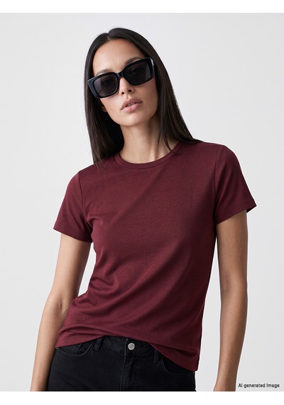 Lcw Everyday Bordo Soft Touch Kadın Tişört