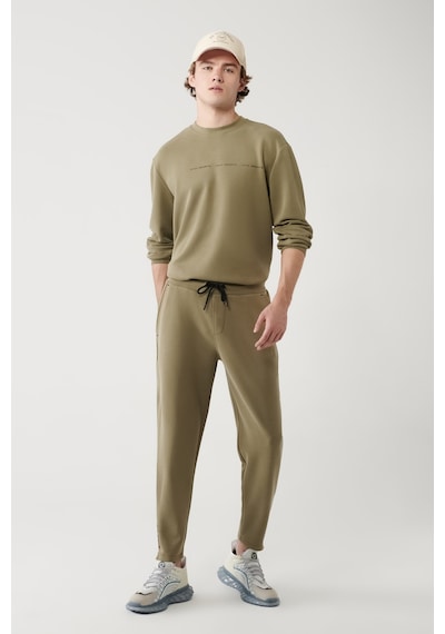 Avva Erkek Haki Soft Touch Fermuar Paçalı Regular Fit Jogger Eşofman Altı A41y3401 Haki