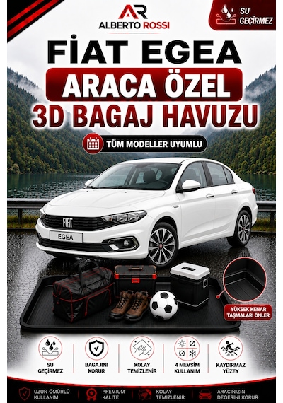 Fiat Egea Stw Üst 2015 - 2026 Araca Özel 3d Bagaj Havuzu