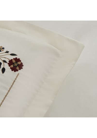 Karaca Home Janset Çift Kişilik Nevresim Takımı Nakışlı Beyaz Beyaz