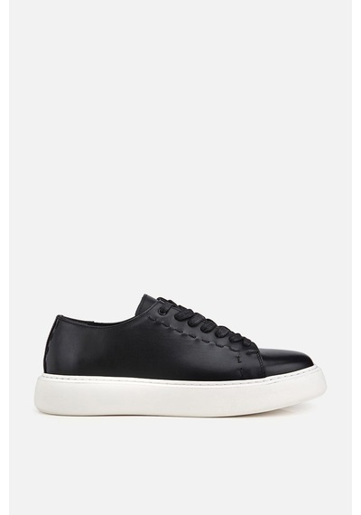 Yaya Erkek Siyah Bağcıklı Kalın Tabanlı Günlük Sneaker