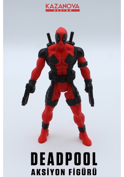 Kazanova Design Deadpool Aksiyon Figürü 14 Cm Kırmızı Siyah Hareketli Eklemli Hediyelik