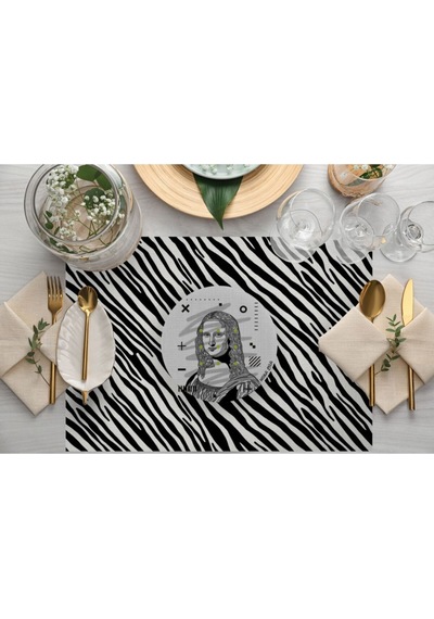 Iconic People Kumaş Amerikan Servis 4'lü Set 35x50cm Keten Kumaş Ulusl.yıkama Ve Solmama Sertifikası Çok Renkli