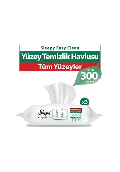 Sleepy Easy Clean Yüzey Temizlik Havlusu 100 Yaprak X 3 Adet Tekli