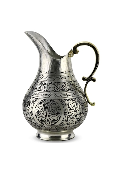 Keski İşlemeli Kalaylı Bakır Sürahi