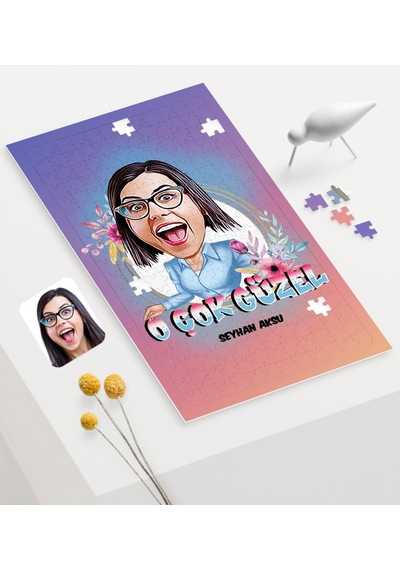 Kişiye Özel O Çok Güzel Karikatürlü 240 Parça A3 Puzzle 1