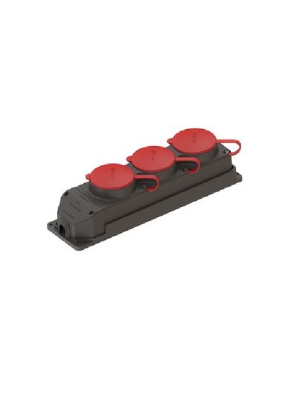 Ne-ad 4012 Kauçuk 3x25 A 3'lü Grup Priz 6 Adet