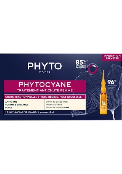 Phyto Phytocyane Kadınlar İçin Dönemsel Saç Dökülmesi Karşıtı Bakım 12 Ampul X 5 Ml
