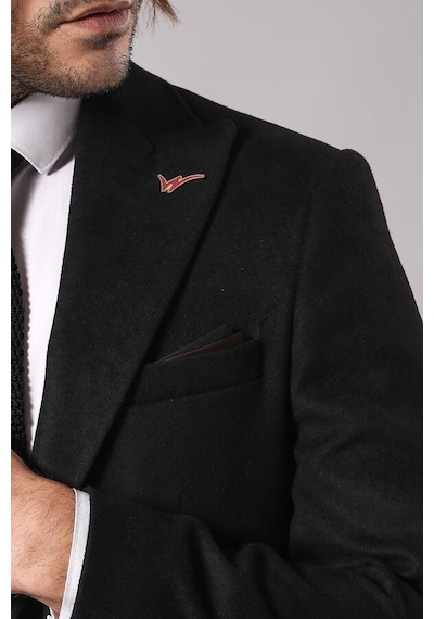 Wessi Tek Düğme Slim Fit Siyah Ceket Siyah