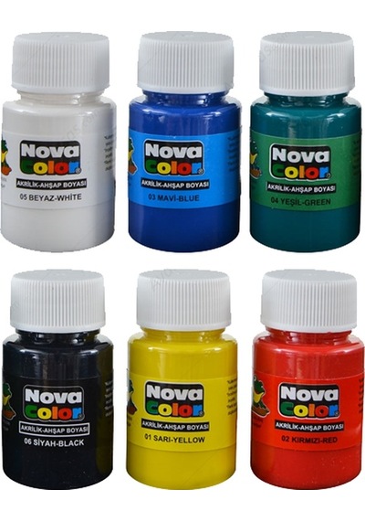 Nova Color Akrilik Boya 6 Renk 30 Cc Nc-180