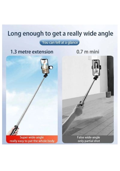 3 Renk Işıklı Ve Kumandalı Masa Üstü Tripod Selfie Çubuğu K8