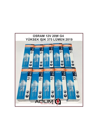 10 Adet Osram 64425S G4 12V 20W Halojen Ampul 12 Volt 20 Watt