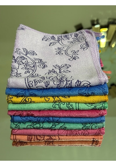 3 Adet Microfiber Çiçek Desenli Mutfak Temizlik Bezi 30 30 Leke Tutmaz Koku Yapmaz Diğer