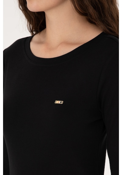 U.S. Polo Assn. Kadın Siyah Slim Bisiklet Yaka Basic Sweatshırt 50315419-VR046
