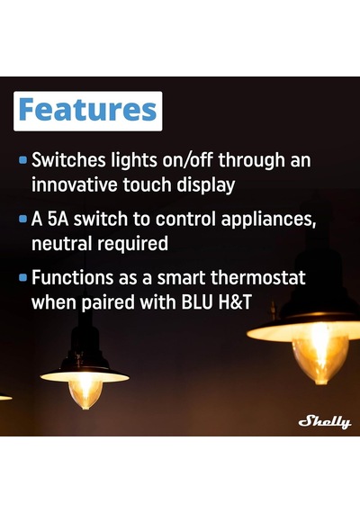 Wall Display Siyah + Blu H&t Siyah Paket , Wlan Akıllı Ev Kontrol Paneli, Termostat, Entegre 5a Röle, Nötr İletken