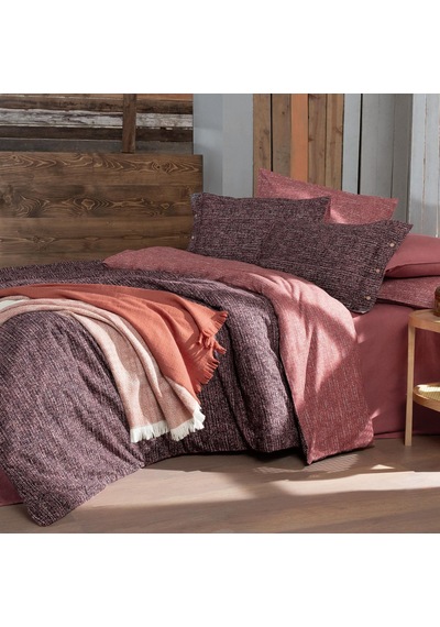Glamis King Size Battal Boy %100 Pamuk Flanel Pazen Nevresim Takımı Bordo Bordo